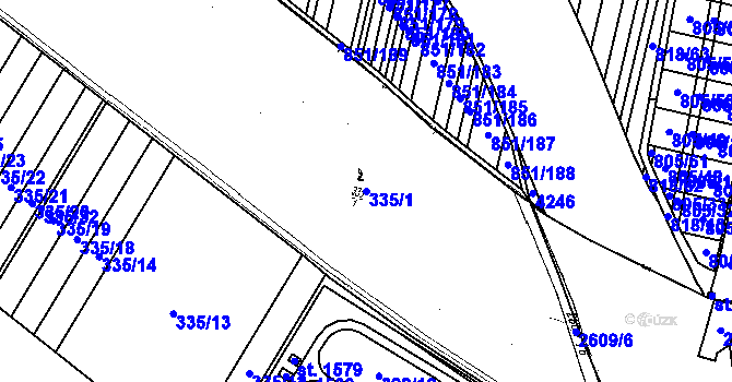 Parcela st. 335/1 v KÚ Lanžhot, Katastrální mapa