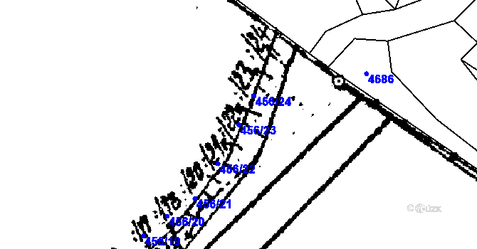 Parcela st. 456/23 v KÚ Lanžhot, Katastrální mapa