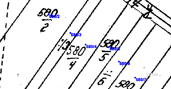 Parcela st. 580/4 v KÚ Lanžhot, Katastrální mapa