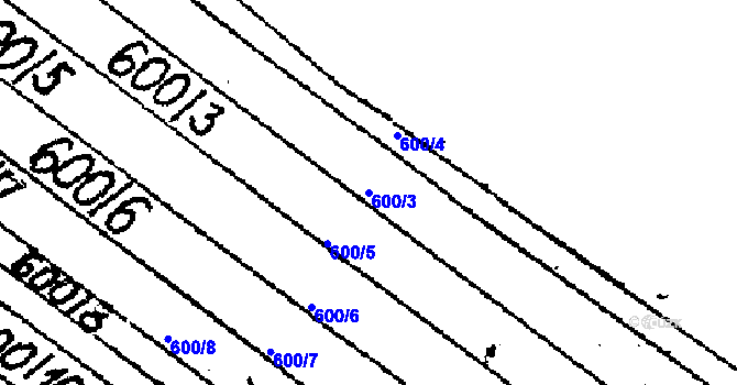 Parcela st. 600/3 v KÚ Lanžhot, Katastrální mapa