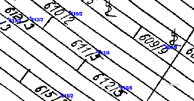 Parcela st. 611/5 v KÚ Lanžhot, Katastrální mapa