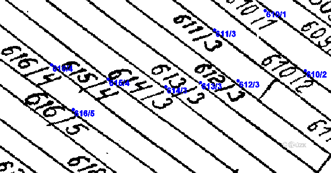 Parcela st. 614/3 v KÚ Lanžhot, Katastrální mapa