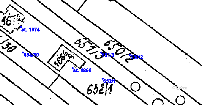 Parcela st. 651/3 v KÚ Lanžhot, Katastrální mapa