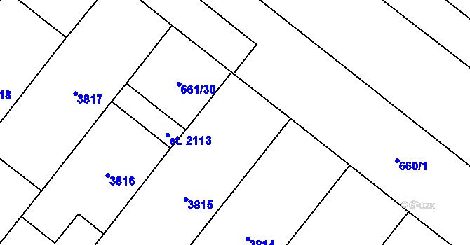 Parcela st. 661/29 v KÚ Lanžhot, Katastrální mapa