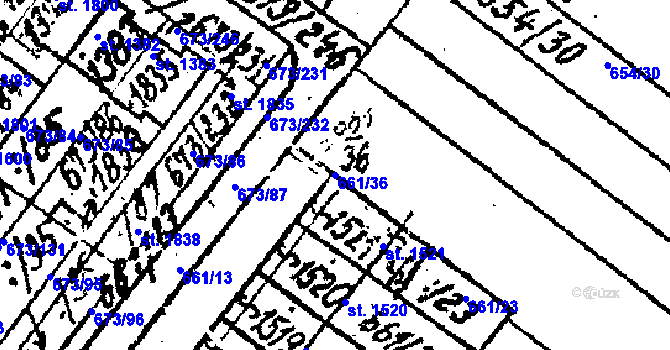Parcela st. 661/36 v KÚ Lanžhot, Katastrální mapa