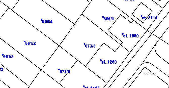 Parcela st. 673/5 v KÚ Lanžhot, Katastrální mapa