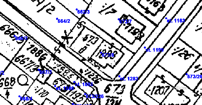 Parcela st. 673/8 v KÚ Lanžhot, Katastrální mapa