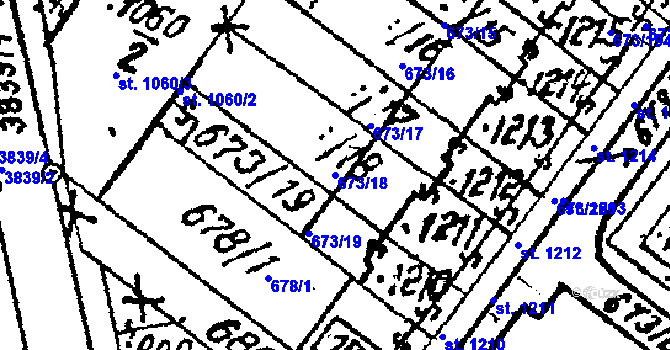 Parcela st. 673/18 v KÚ Lanžhot, Katastrální mapa