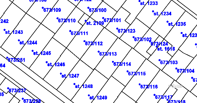 Parcela st. 673/113 v KÚ Lanžhot, Katastrální mapa