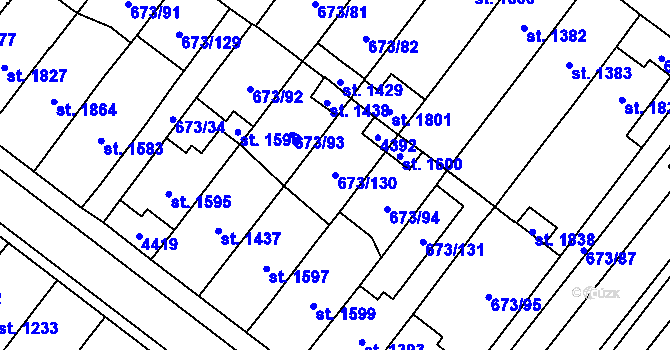 Parcela st. 673/130 v KÚ Lanžhot, Katastrální mapa