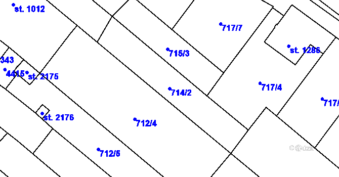 Parcela st. 714/2 v KÚ Lanžhot, Katastrální mapa