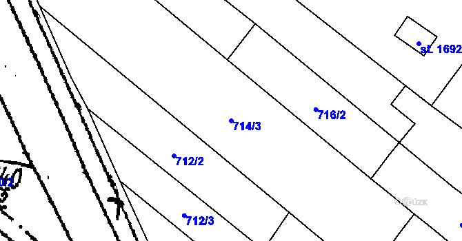 Parcela st. 714/3 v KÚ Lanžhot, Katastrální mapa