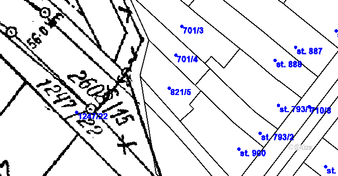Parcela st. 821/5 v KÚ Lanžhot, Katastrální mapa