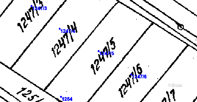 Parcela st. 1247/5 v KÚ Lanžhot, Katastrální mapa