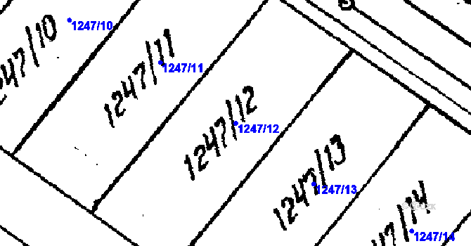 Parcela st. 1247/12 v KÚ Lanžhot, Katastrální mapa