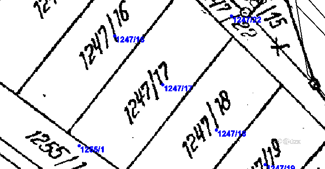 Parcela st. 1247/17 v KÚ Lanžhot, Katastrální mapa