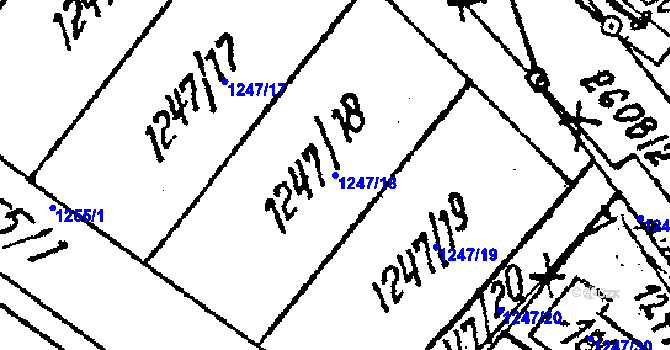 Parcela st. 1247/18 v KÚ Lanžhot, Katastrální mapa