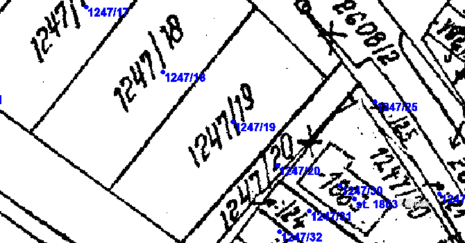 Parcela st. 1247/19 v KÚ Lanžhot, Katastrální mapa