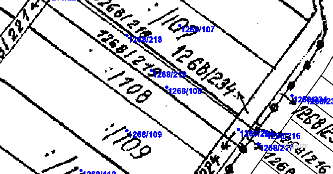 Parcela st. 1268/108 v KÚ Lanžhot, Katastrální mapa