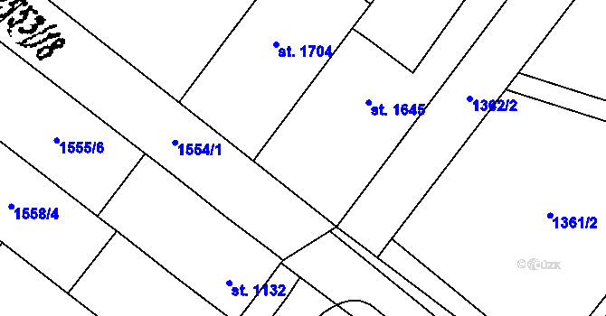 Parcela st. 1362/1 v KÚ Lanžhot, Katastrální mapa