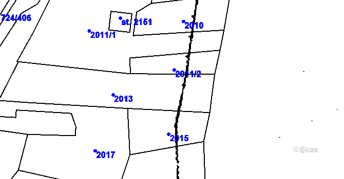 Parcela st. 2014 v KÚ Lanžhot, Katastrální mapa