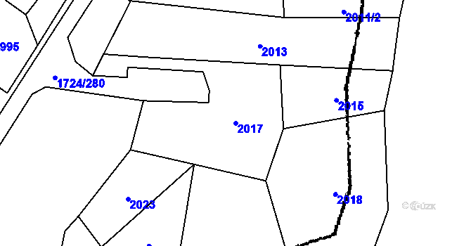 Parcela st. 2017 v KÚ Lanžhot, Katastrální mapa