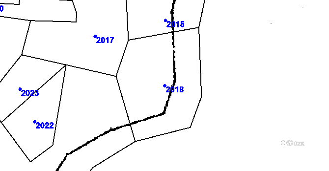 Parcela st. 2018 v KÚ Lanžhot, Katastrální mapa