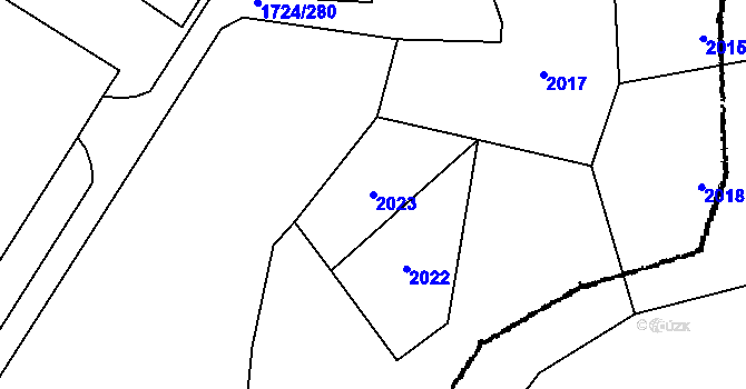 Parcela st. 2023 v KÚ Lanžhot, Katastrální mapa