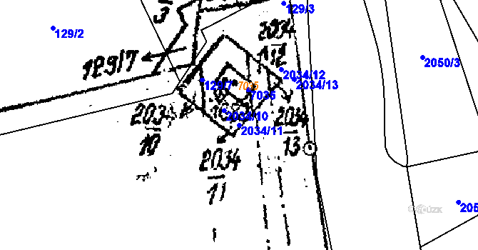 Parcela st. 2034/11 v KÚ Lanžhot, Katastrální mapa