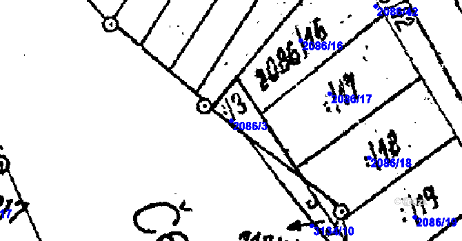 Parcela st. 2086/3 v KÚ Lanžhot, Katastrální mapa