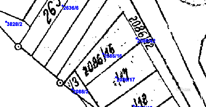 Parcela st. 2086/16 v KÚ Lanžhot, Katastrální mapa