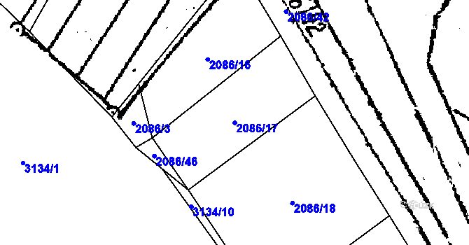 Parcela st. 2086/17 v KÚ Lanžhot, Katastrální mapa