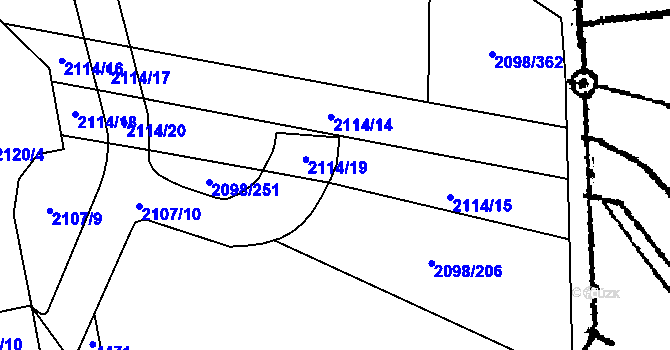 Parcela st. 2098/252 v KÚ Lanžhot, Katastrální mapa
