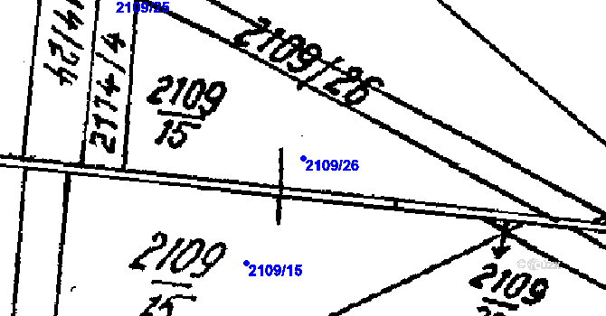 Parcela st. 2109/26 v KÚ Lanžhot, Katastrální mapa