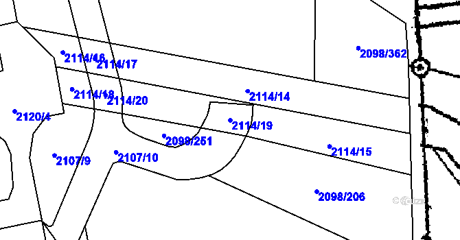 Parcela st. 2114/19 v KÚ Lanžhot, Katastrální mapa