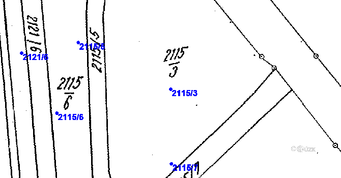 Parcela st. 2115/3 v KÚ Lanžhot, Katastrální mapa