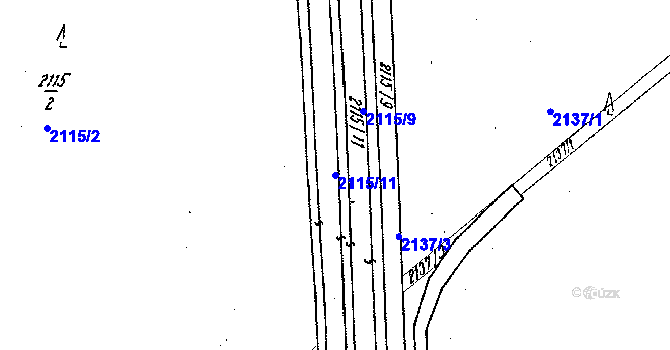 Parcela st. 2115/11 v KÚ Lanžhot, Katastrální mapa