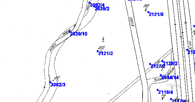 Parcela st. 2121/2 v KÚ Lanžhot, Katastrální mapa