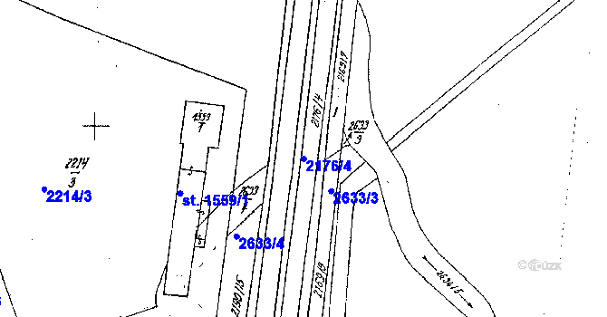Parcela st. 2176/4 v KÚ Lanžhot, Katastrální mapa