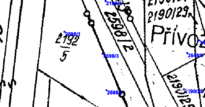 Parcela st. 2598/3 v KÚ Lanžhot, Katastrální mapa