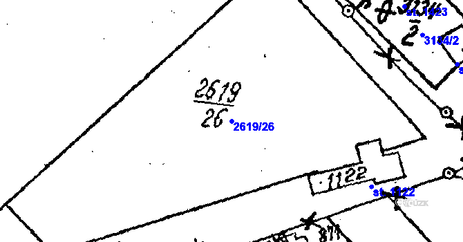 Parcela st. 2619/26 v KÚ Lanžhot, Katastrální mapa