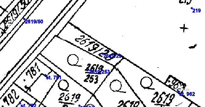 Parcela st. 2619/29 v KÚ Lanžhot, Katastrální mapa