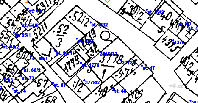 Parcela st. 2619/32 v KÚ Lanžhot, Katastrální mapa