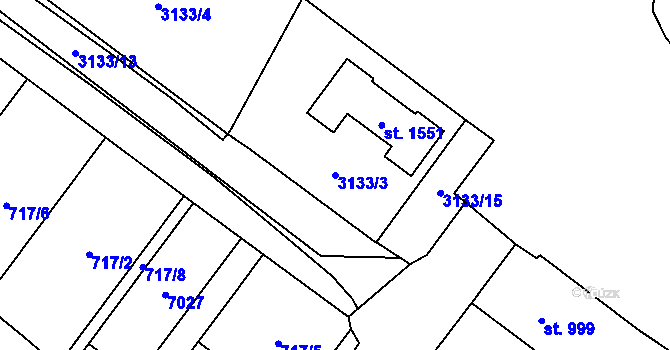 Parcela st. 3133/3 v KÚ Lanžhot, Katastrální mapa