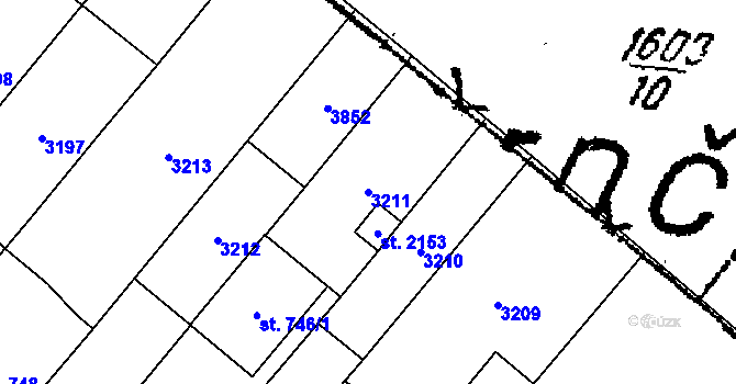 Parcela st. 3211 v KÚ Lanžhot, Katastrální mapa