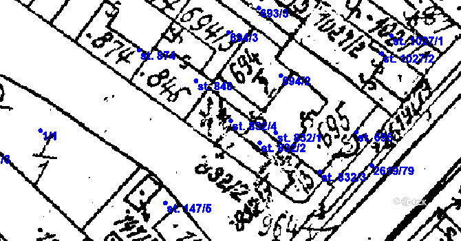 Parcela st. 832/4 v KÚ Lanžhot, Katastrální mapa