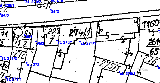 Parcela st. 274/1 v KÚ Lanžhot, Katastrální mapa