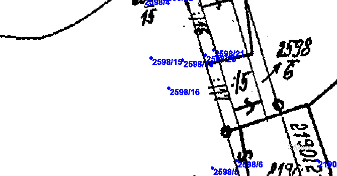 Parcela st. 2598/16 v KÚ Lanžhot, Katastrální mapa