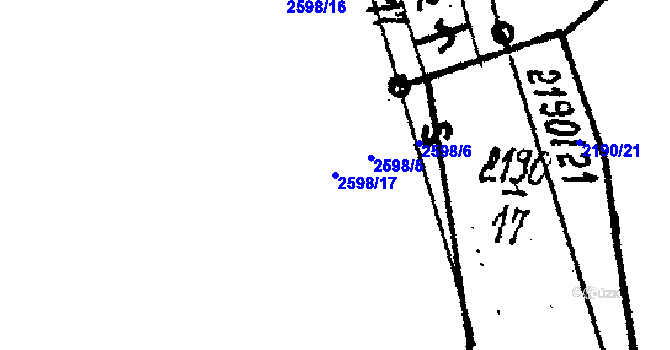 Parcela st. 2598/17 v KÚ Lanžhot, Katastrální mapa