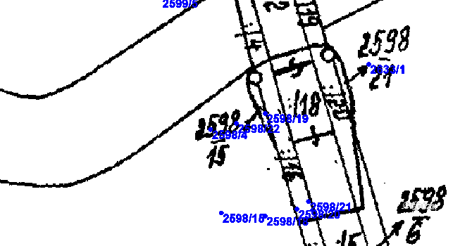 Parcela st. 2598/22 v KÚ Lanžhot, Katastrální mapa